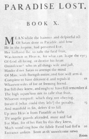 Дж. Мильтон. 'Потерянный рай'. Издание Дж. Баскервилла. Бирмингем, 1758. Страница.